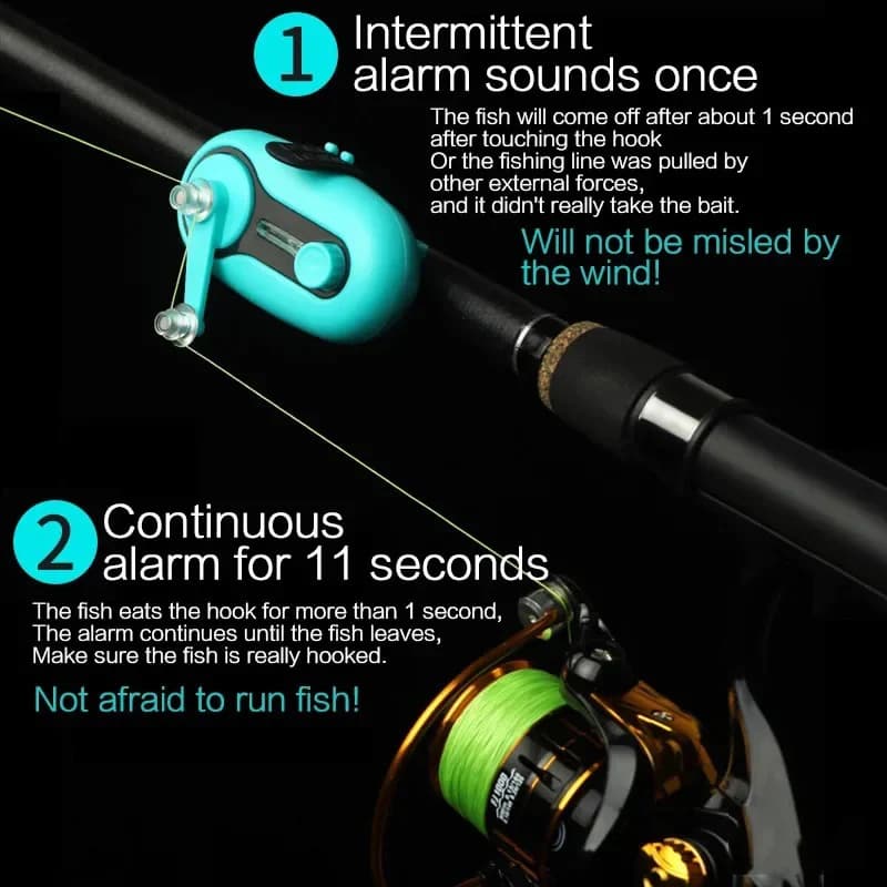 Alarme électronique pêche sirène LED - indicateur sonore lumineux pour mer et eau douce
