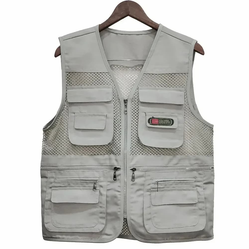 Veste de pêche respirante été multi-poches pour activités outdoor et photographie