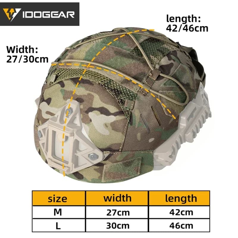 Housse casque tactique pêche IDOGEAR 3814 - Protection Wendy 3.0 avec poches NVG