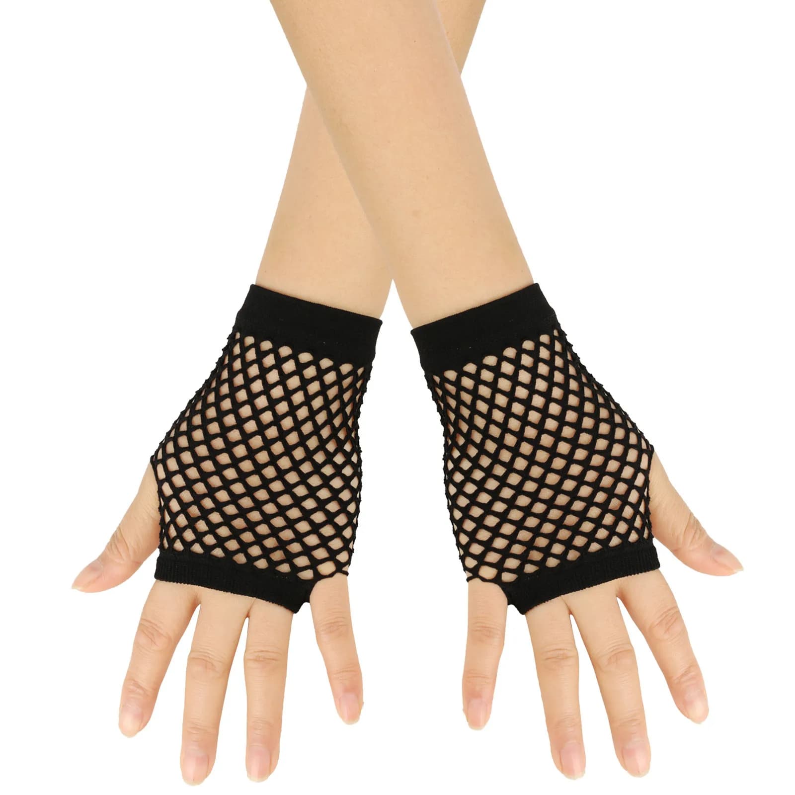 Gants filet femme soirée pêche résille doigts libres accessoire nuit élégant