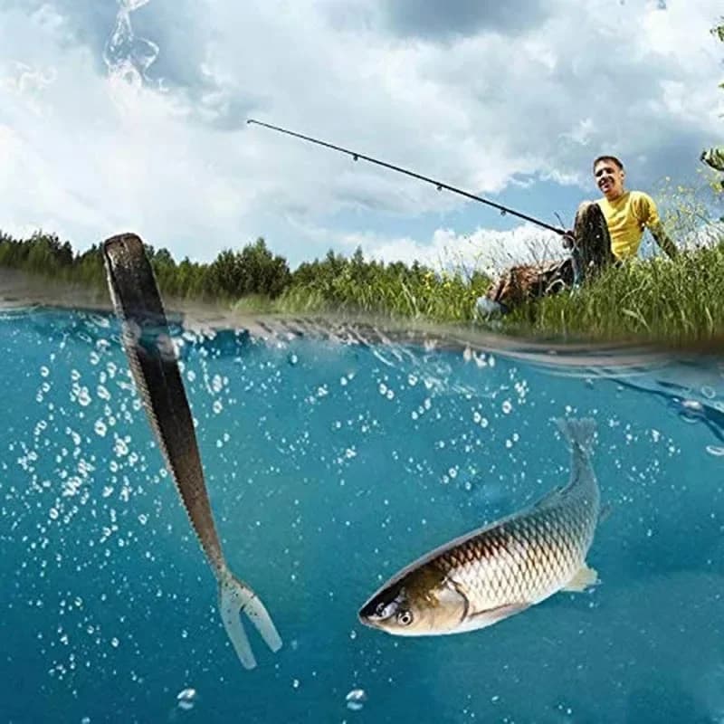 Leurre souple swimbait queue fourchue avec/sans hameçon - Appât silicone pour pêche active des carnassiers