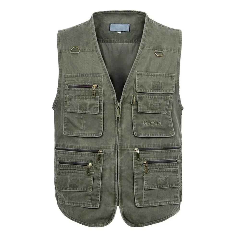 Doudoune sans manches homme été grande taille 8XL 10XL avec 16 poches pêche photographie