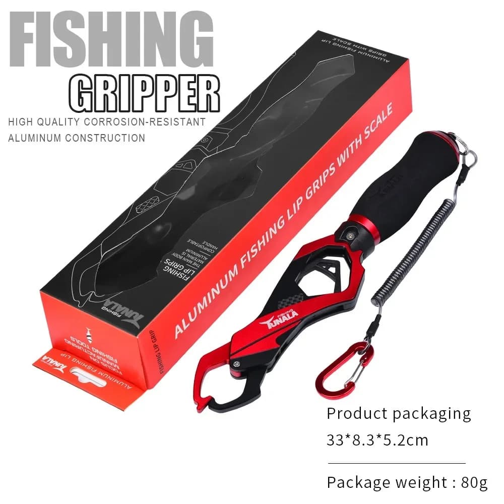 Pince à poisson avec balance intégrée 30kg AJLURES - gripper alliage aluminium pour contrôle et pesée