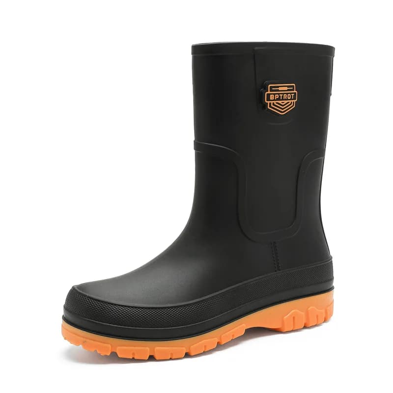 Bottes de pluie mi-mollet polaire homme imperméables antidérapantes toutes saisons