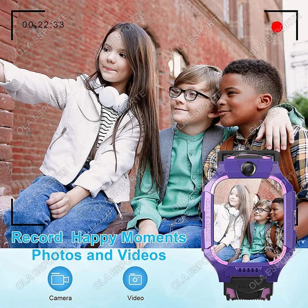 Montre enfant GPS tracker localisation SOS appel SIM 2G caméra IP67 étanche cadeau iOS Android