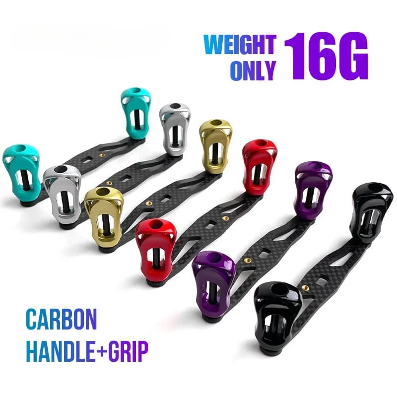 Poignée de moulinet pêche ultra légère en fibre de carbone - 6 couleurs pour Daiwa et Shimano