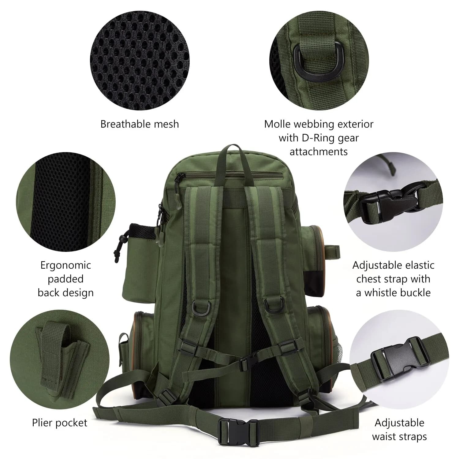 Sac à dos pêche tactique léger Bassdash multifonction boîte à pêche rangement matériel complet