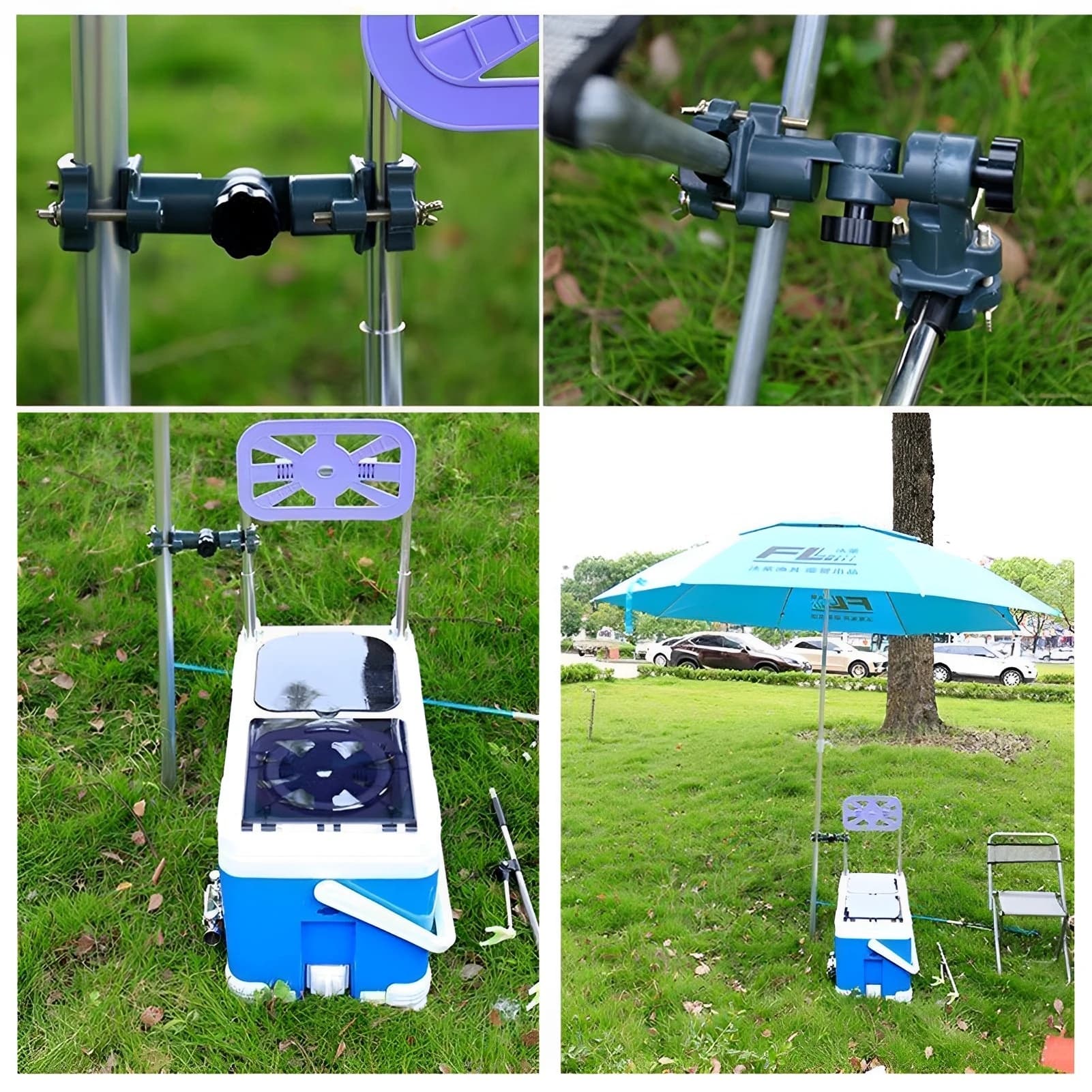 Support de canne universel réglable 360° pour fixation sur chaise de pêche tout modèle ajustable facile