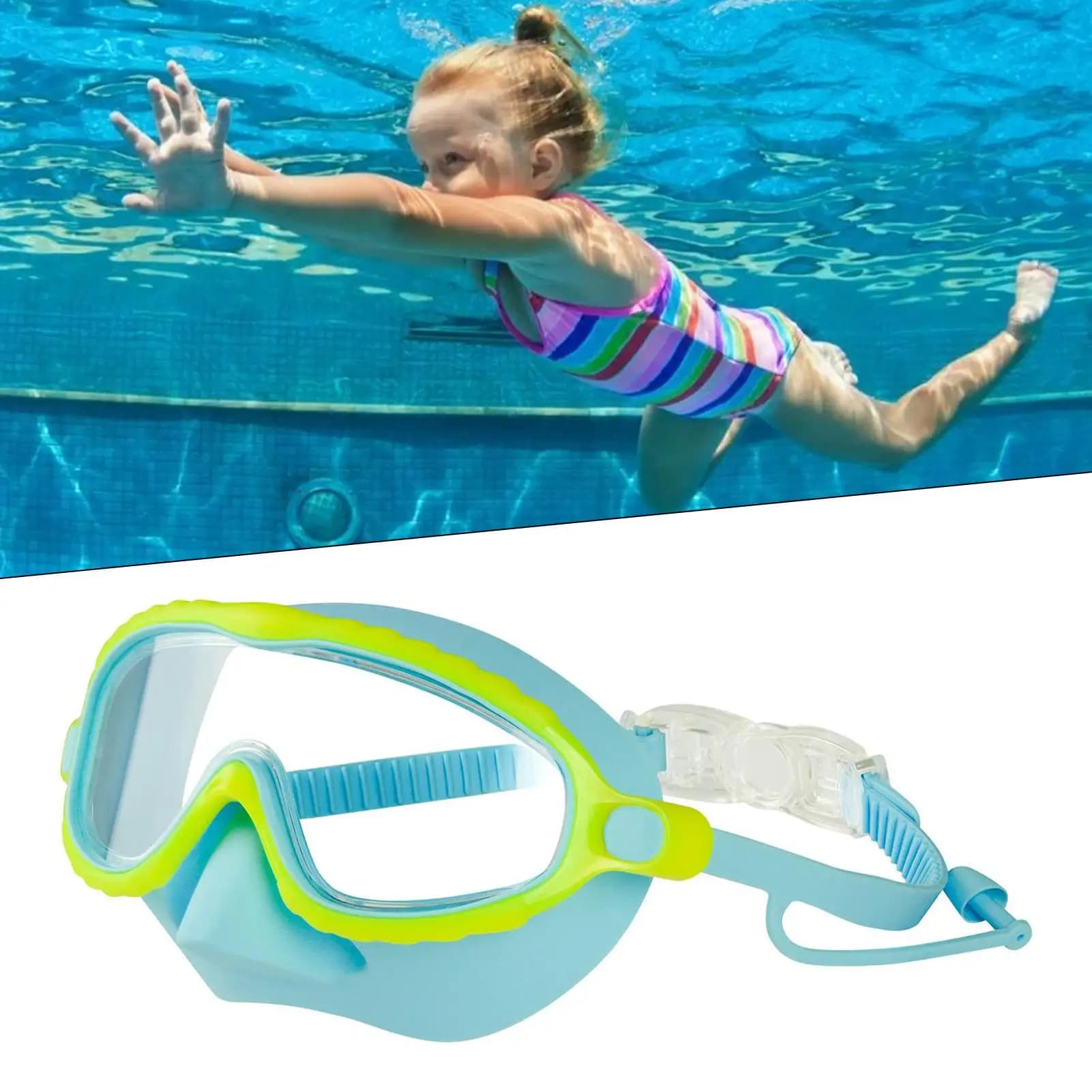 Lunettes de natation enfant anti-buée avec couvre-nez étanches pour piscine et plongée