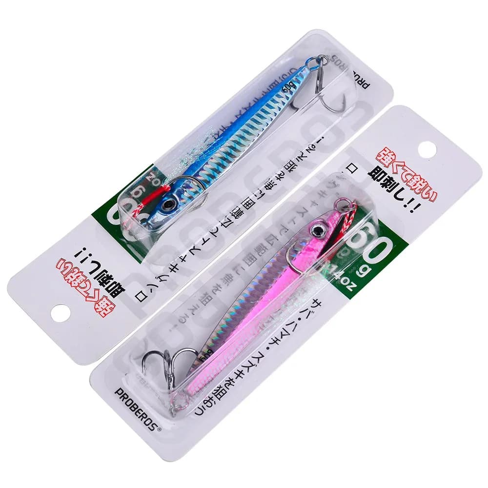 Leurres métal jig 3D 5 pièces 10g à 60g pour pêche en mer et surfcasting -