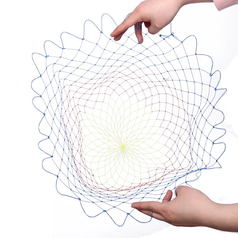 Filet de pêche pliable en nylon maille losange 5 tailles pour épuisette et pêche en rivière