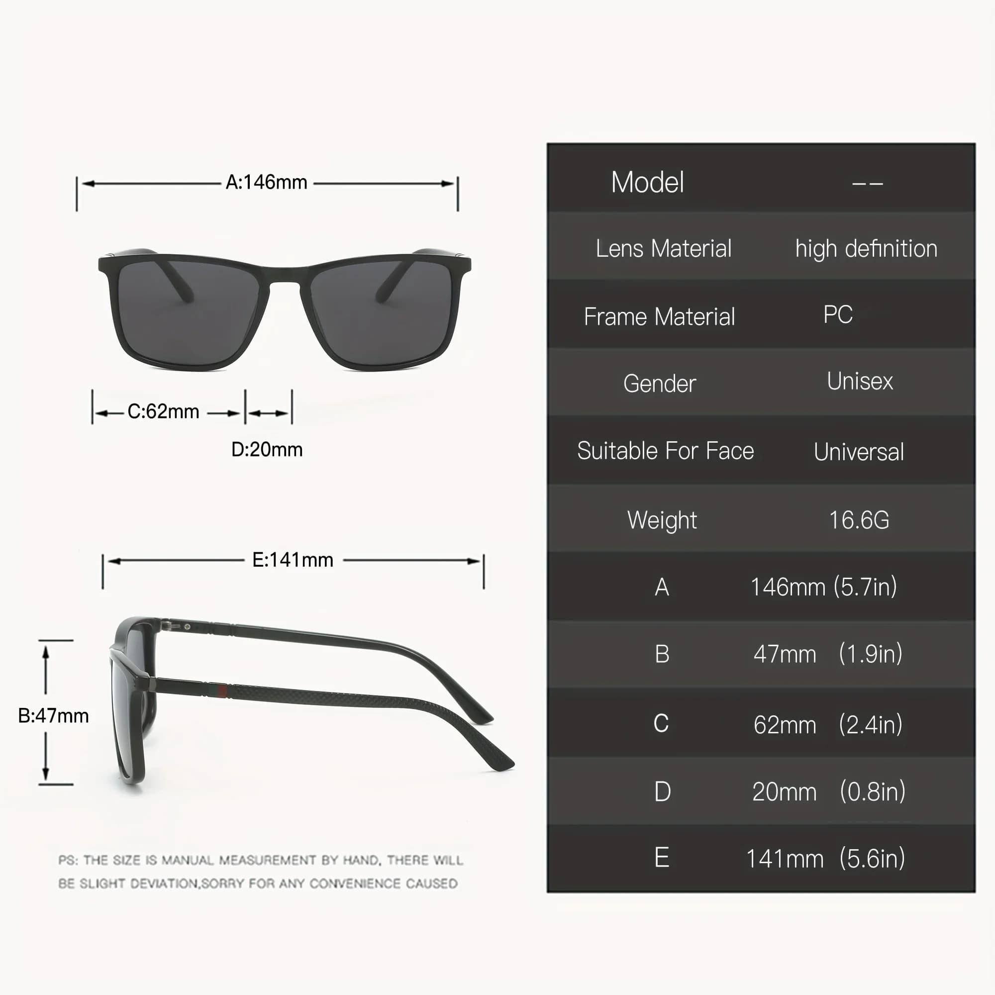 Pack 2/3 lunettes carrées polarisées pour pêche été - Anti-éblouissement vacances voyage - UV400