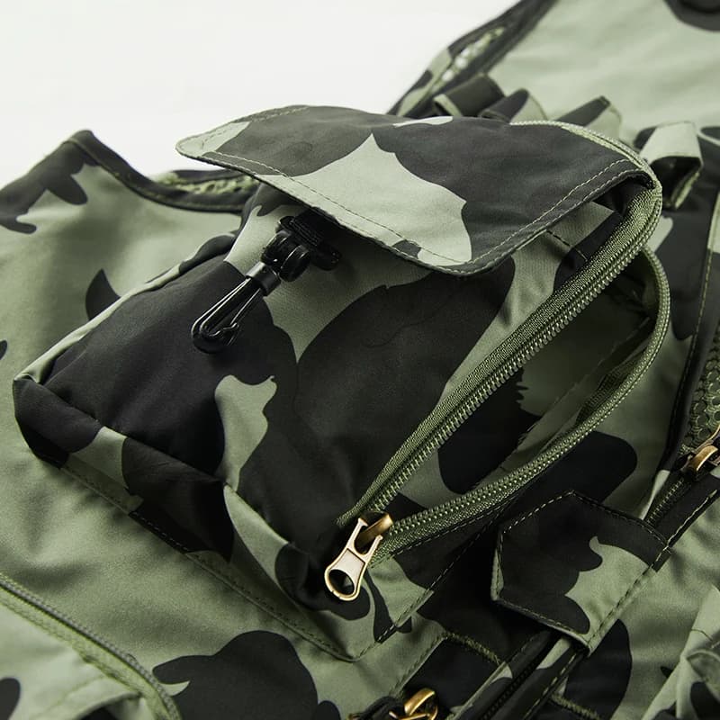 Veste camouflage homme sans manches été multi-poches pour pêche travail et loisirs