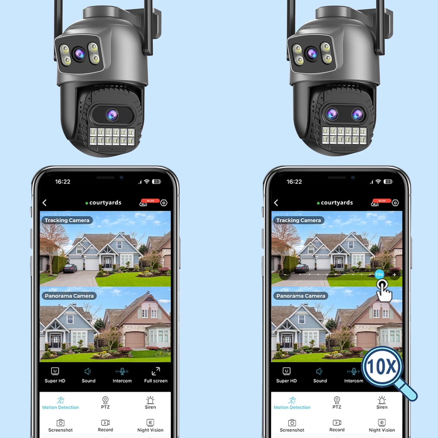 Caméra wifi extérieure BESDER 15MP PTZ double écran zoom 10X détection humaine surveillance IP sécurité O-Kam Pro