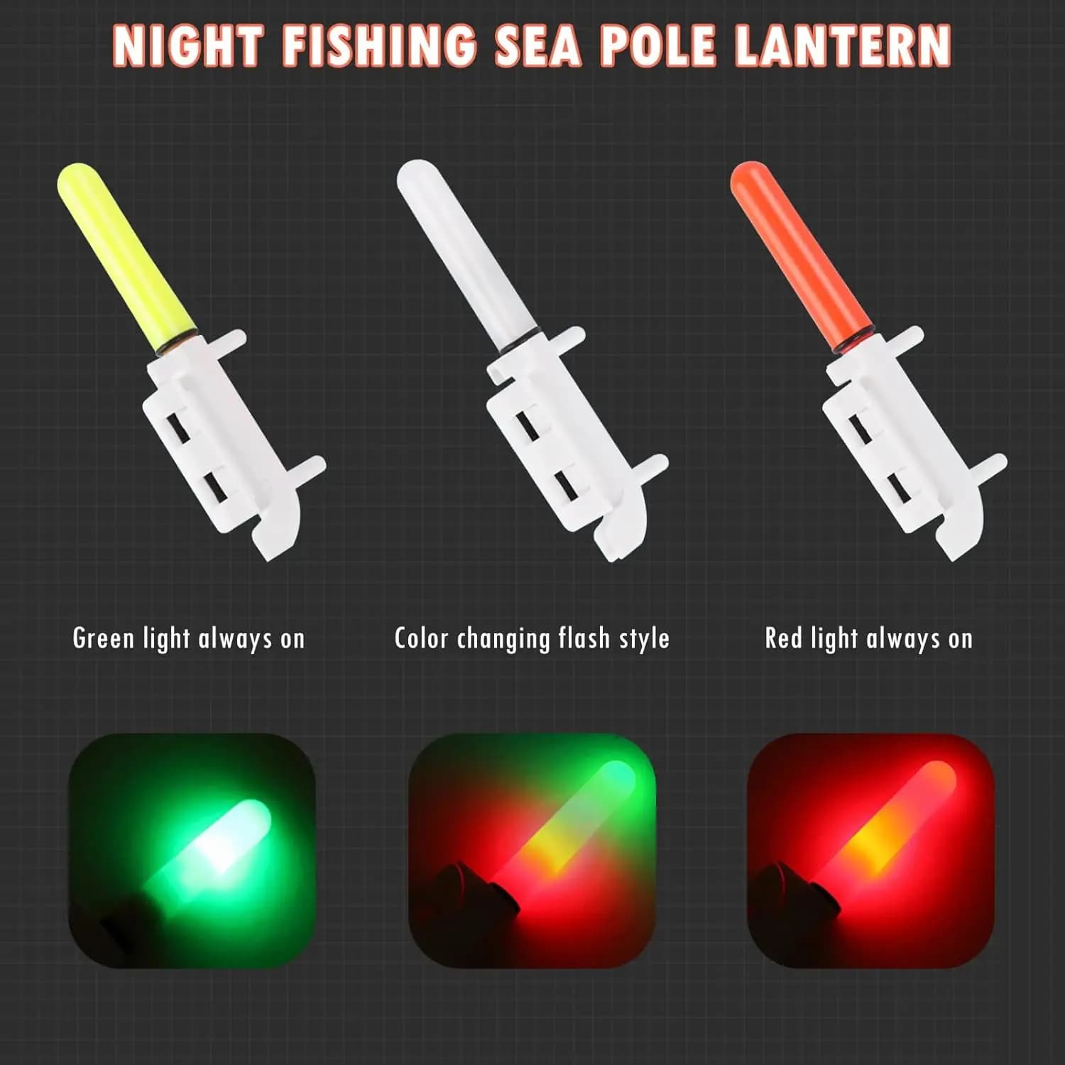7 alarmes de touche luminescentes avec bâtons lumineux LED - Accessoire pêche nocturne avec indicateur électrique