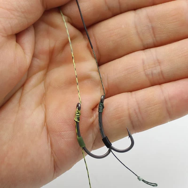 Ligne carpe camouflage vert 20m hooklink souple - hair rig 15-25LB pour montages précis