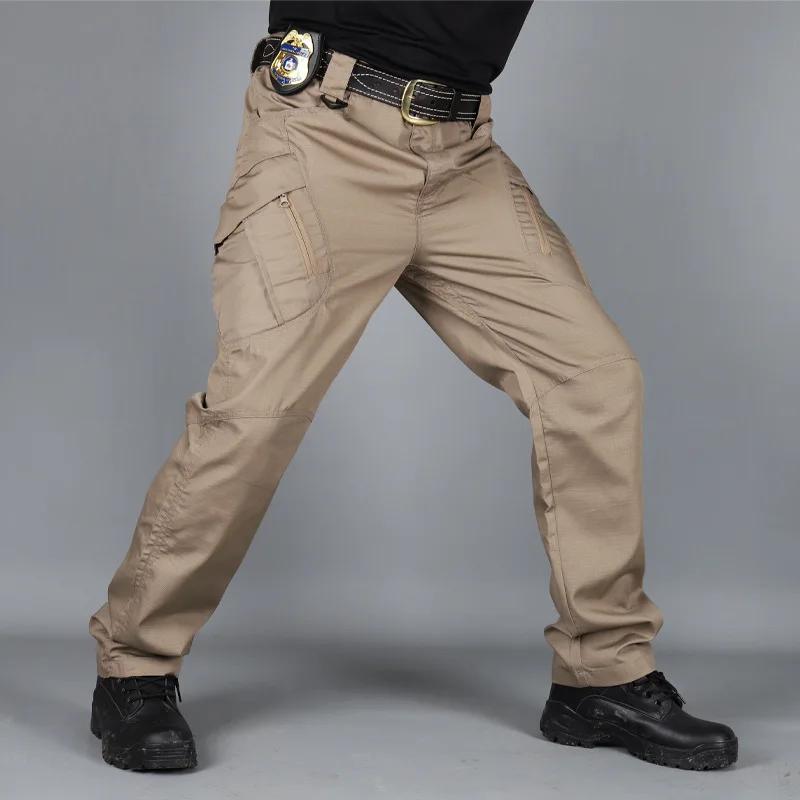 Pantalon cargo travail tactique été homme imperméable multi-poches randonnée pêche entraînement