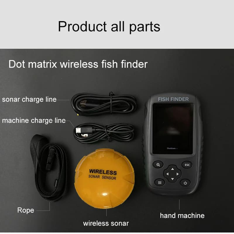 Sonar sans fil 200m capteur transducteur matrice points couleurs pour détection poissons profonds