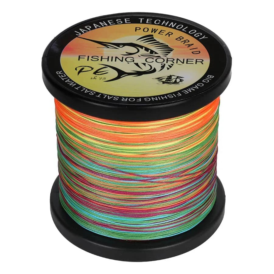 Ligne tressée PE Japon 12 brins 1000m 25-230LB multicolore pour pêche mer - Super résistance