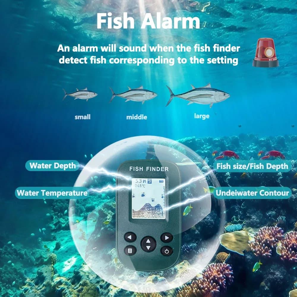 Sondeur portable FindFish intelligent pour détection poissons en mer et lac avec alarme