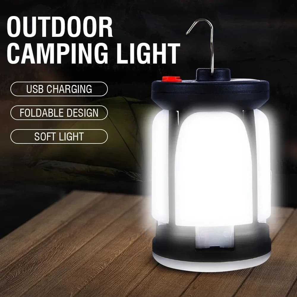 Lampe camping LED feuille solaire rechargeable USB pour tente pêche - Éclairage d'urgence portable