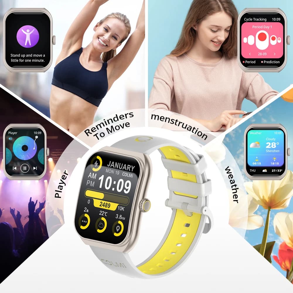 Smartwatch COLMI P86 AMOLED 1.93" IP68 - Gestionnaire santé pour pêcheurs Xiaomi/iOS