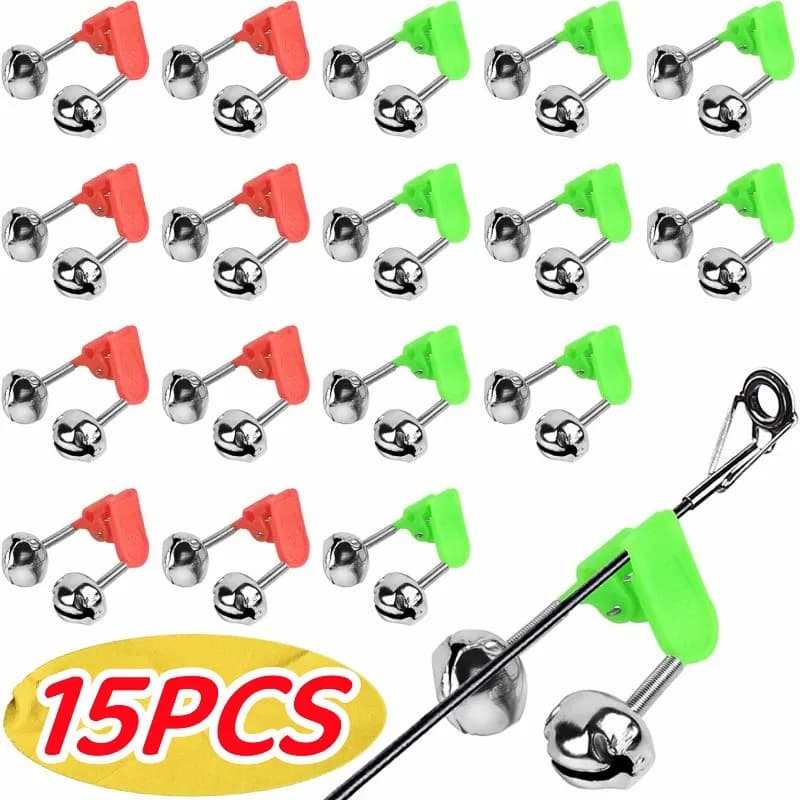 Clips avec cloches pour canne pêche nuit - Indicateur morsure poisson - Alarme double cloches pêche