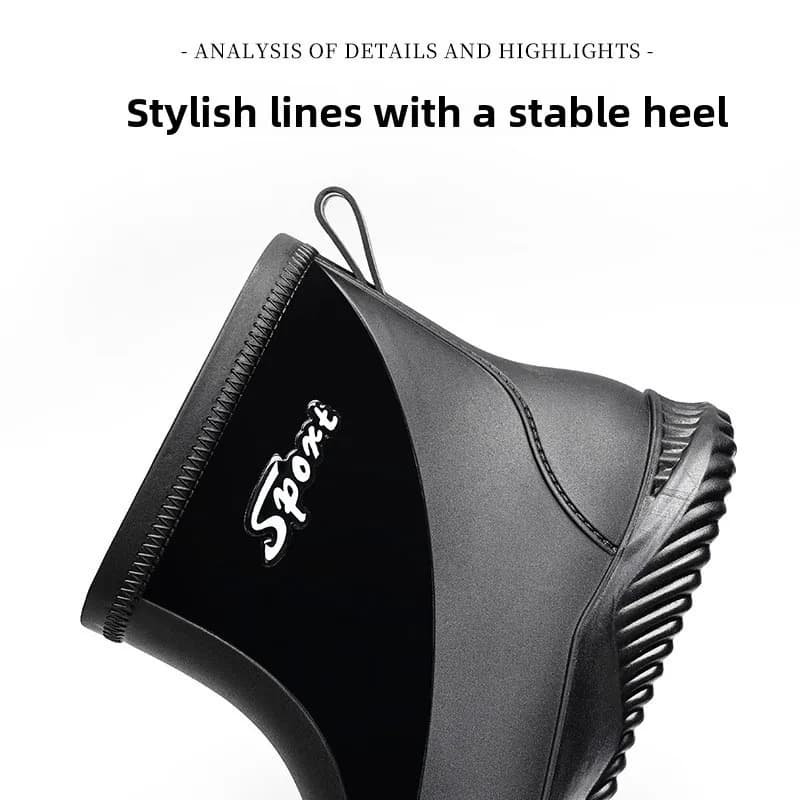 Bottes pêche mode courtes homme imperméables antidérapantes cuisine travail lavage auto chaussures