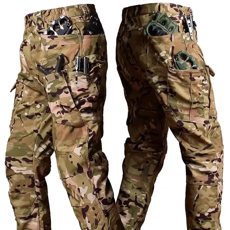 Pantalon cargo polaire militaire hiver pêche - Peau de requin imperméable pêche froide