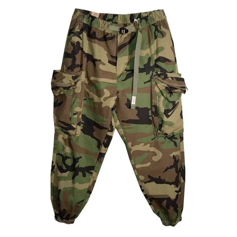 Pantalon camouflage cargo homme style coréen 2024 pêche serré cheville poches multiples tendance