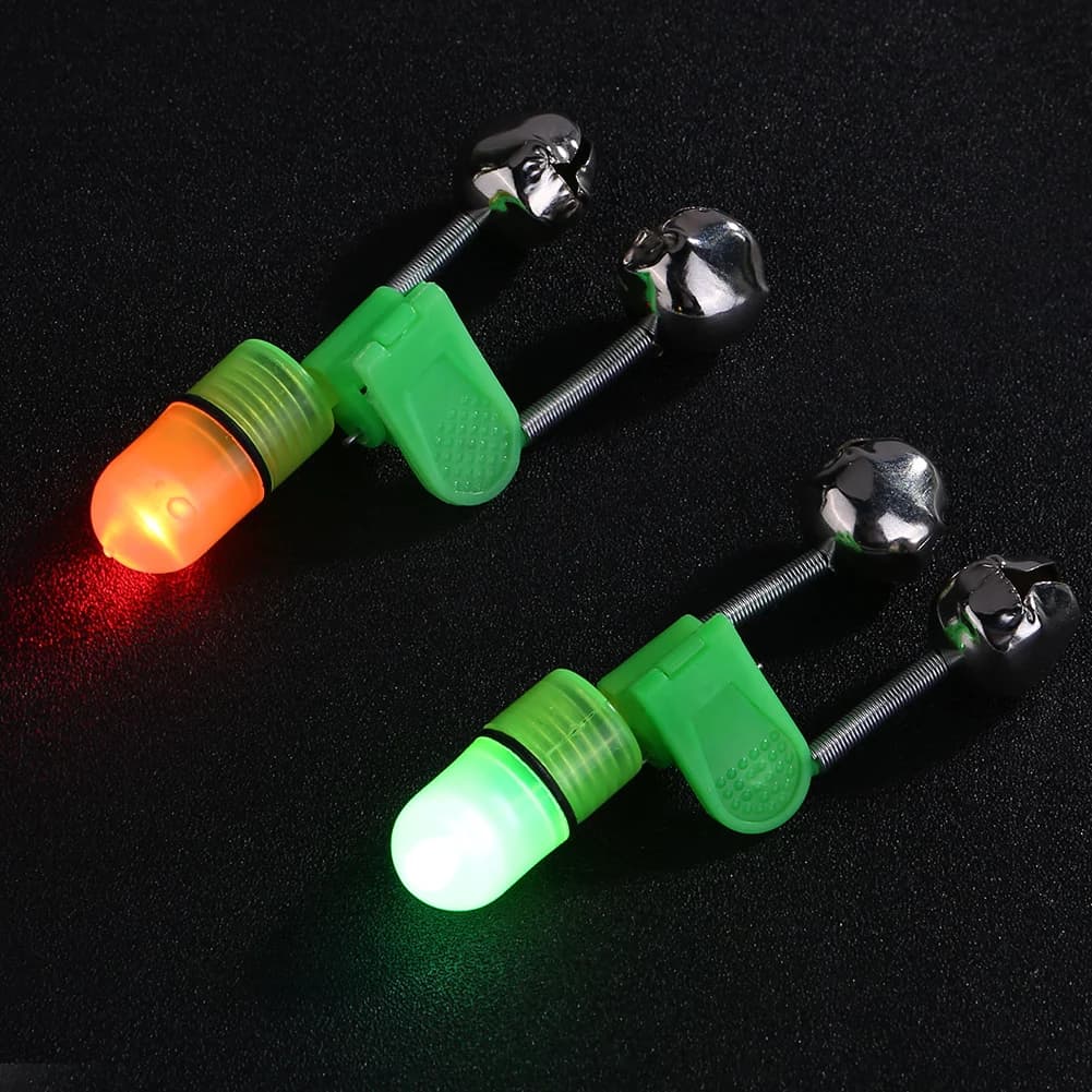Alarme lumineuse nocturne 1-10 pièces avec double cloches pour pêche carpe et appâts