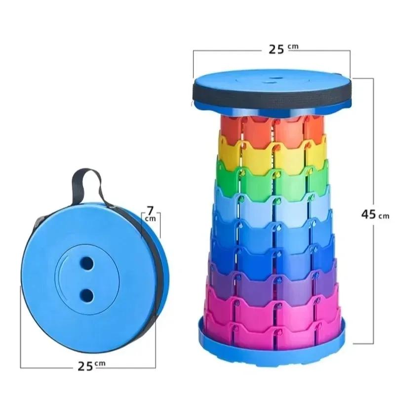 Chaise télescopique plastique légère réglable en hauteur pour escalade camping et pêche nomade