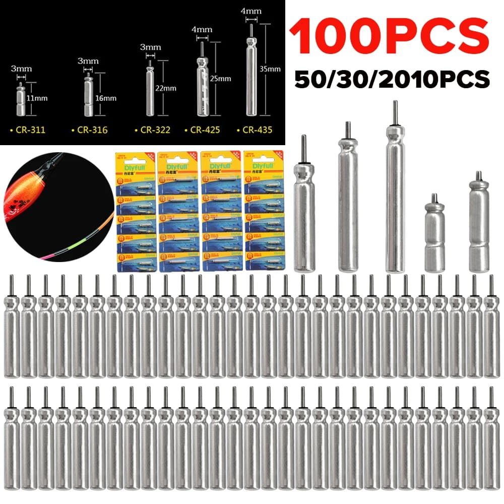 100 à 10 pièces flotteurs lumineux nocturnes avec piles lithium et chargeur pour pêche