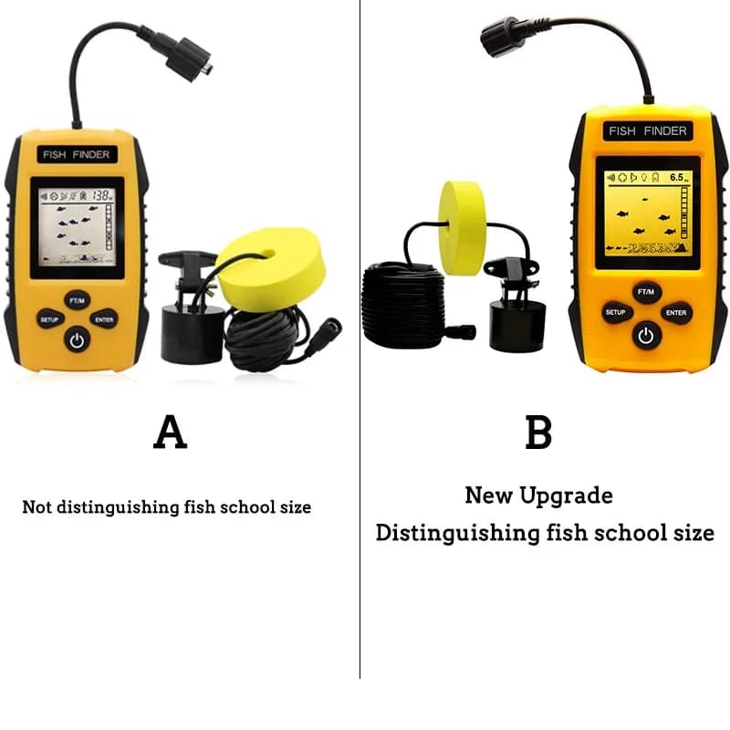 Détecteur de poissons portable main avec sonar et transducteur - Pour pêche kayak glace bord