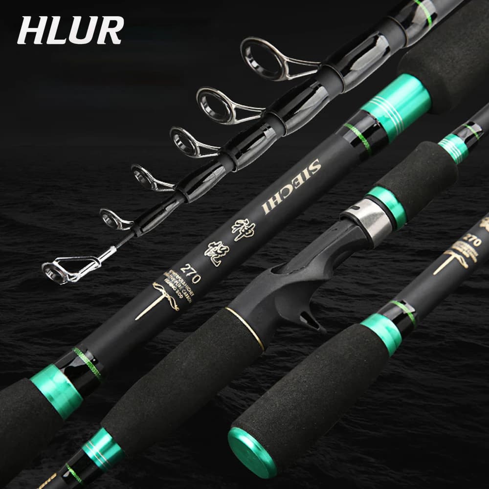 Canne télescopique pêche roche 1.8M-2.7M spinning mouche carp feeder - Canne voyage ultra légère fibre carbone