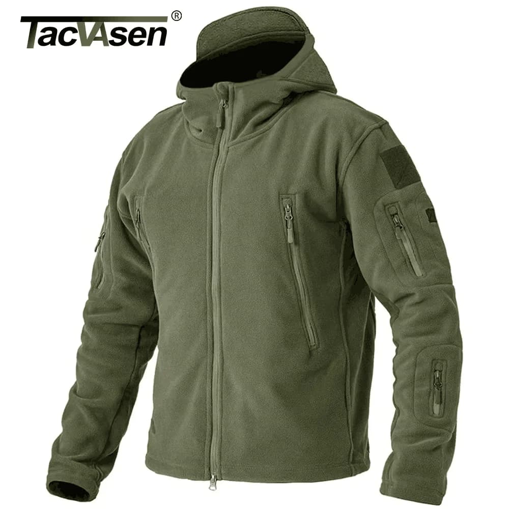 Veste polaire TACVASEN à capuche multi-poches - Vêtement technique pour pêche, randonnée et activités extérieures