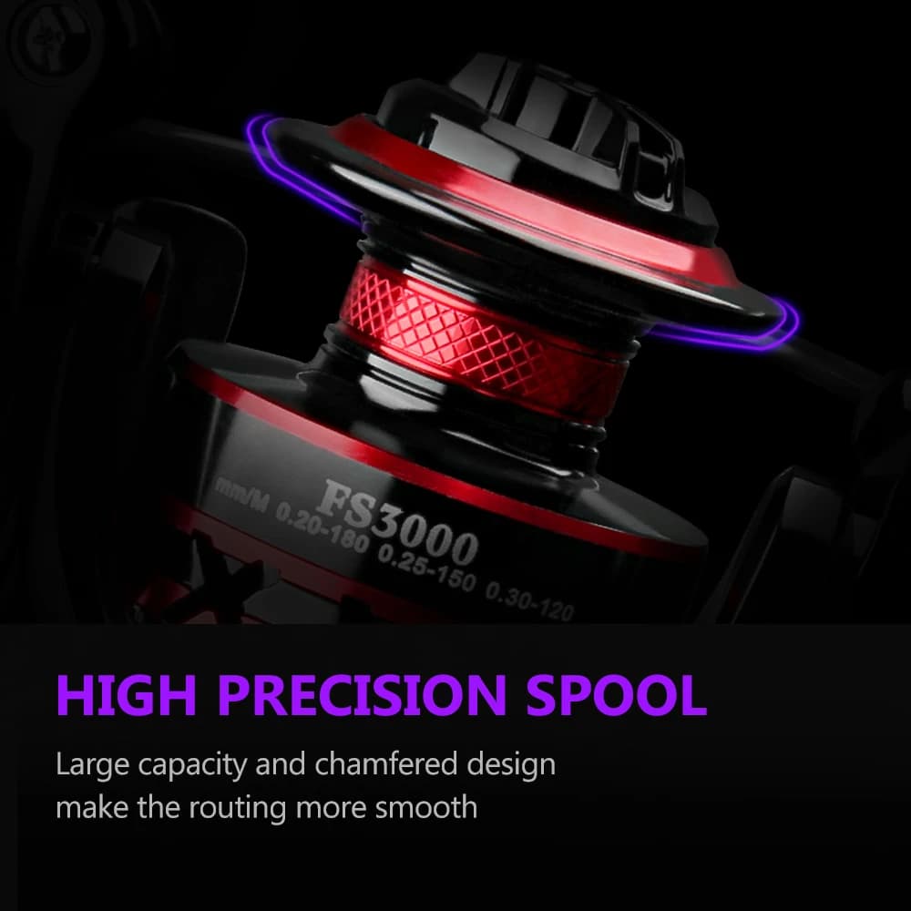 Moulinet spinning Deukio frein 12kg avec roulements durables et bobine métal eau douce mer