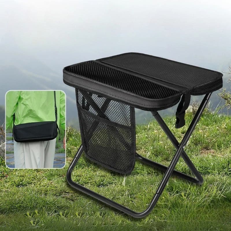 Tabouret pliant ultra-léger de pêche avec sac de transport pour voyages côtiers