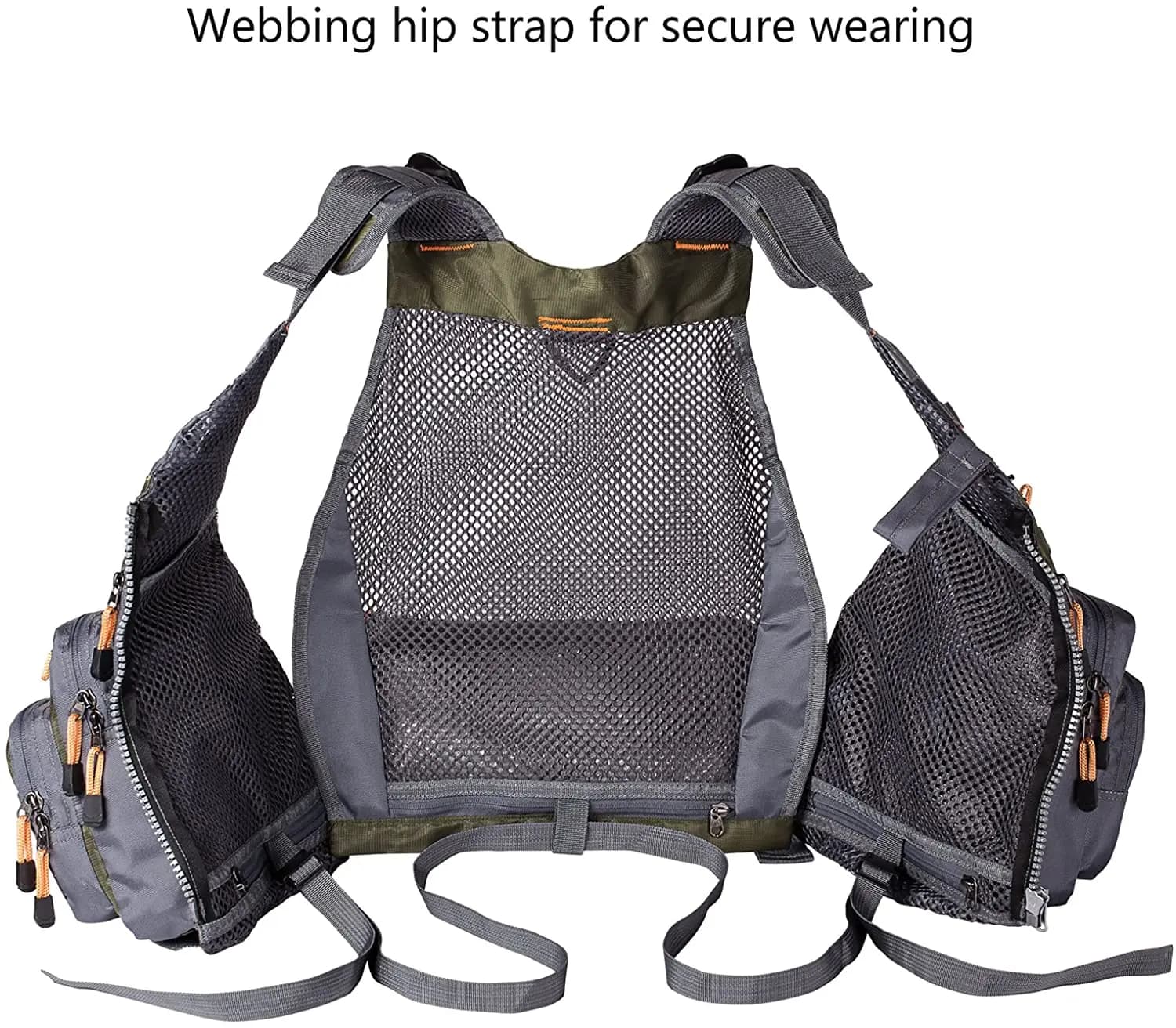 Gilet de pêche respirant léger ajustable sports extérieur natation rangement matériel pêche