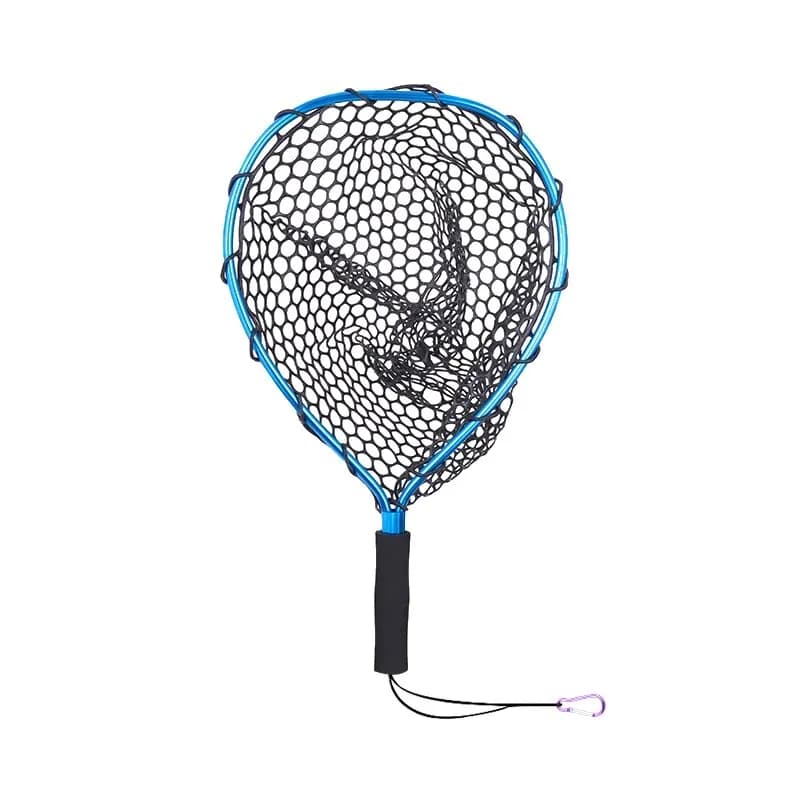 Filet de pêche portable ultraléger en alliage d'aluminium, résistant au silicone pour la pêche à la