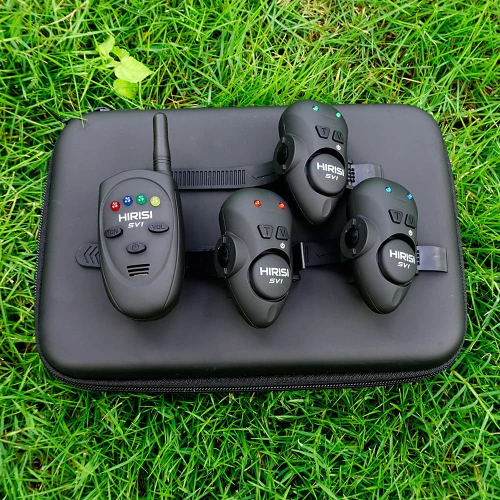 Set d'alarme de touche Hirisi SV1 avec étui portable - Indicateur lumineux pour pêche à la carpe et appâts