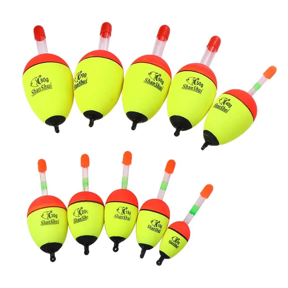 Flotteurs lumineux EVA 2 pièces pour pêche en mer - Bouchons luminescents appâts roche pêche nocturne