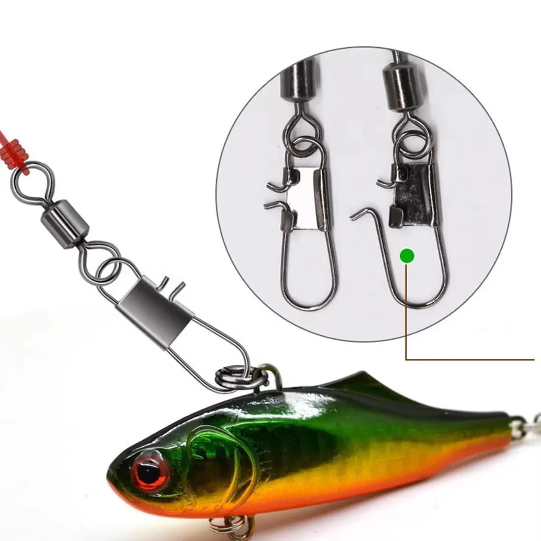 FishTrip Fishing Swivel Snap - Connecteur Rapide Acier Inoxydable pour Changement de Leurres Instantané