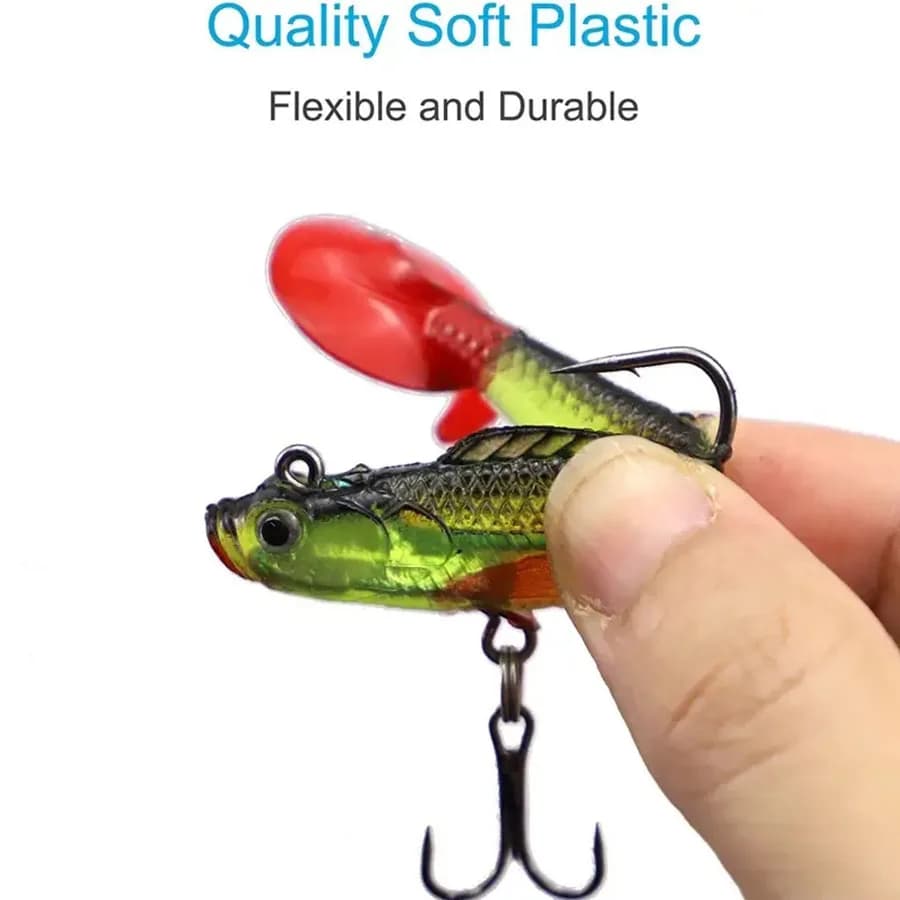 6 wobblers souples silicone pour bar brochet carpe - leurres artificiels pêche mer