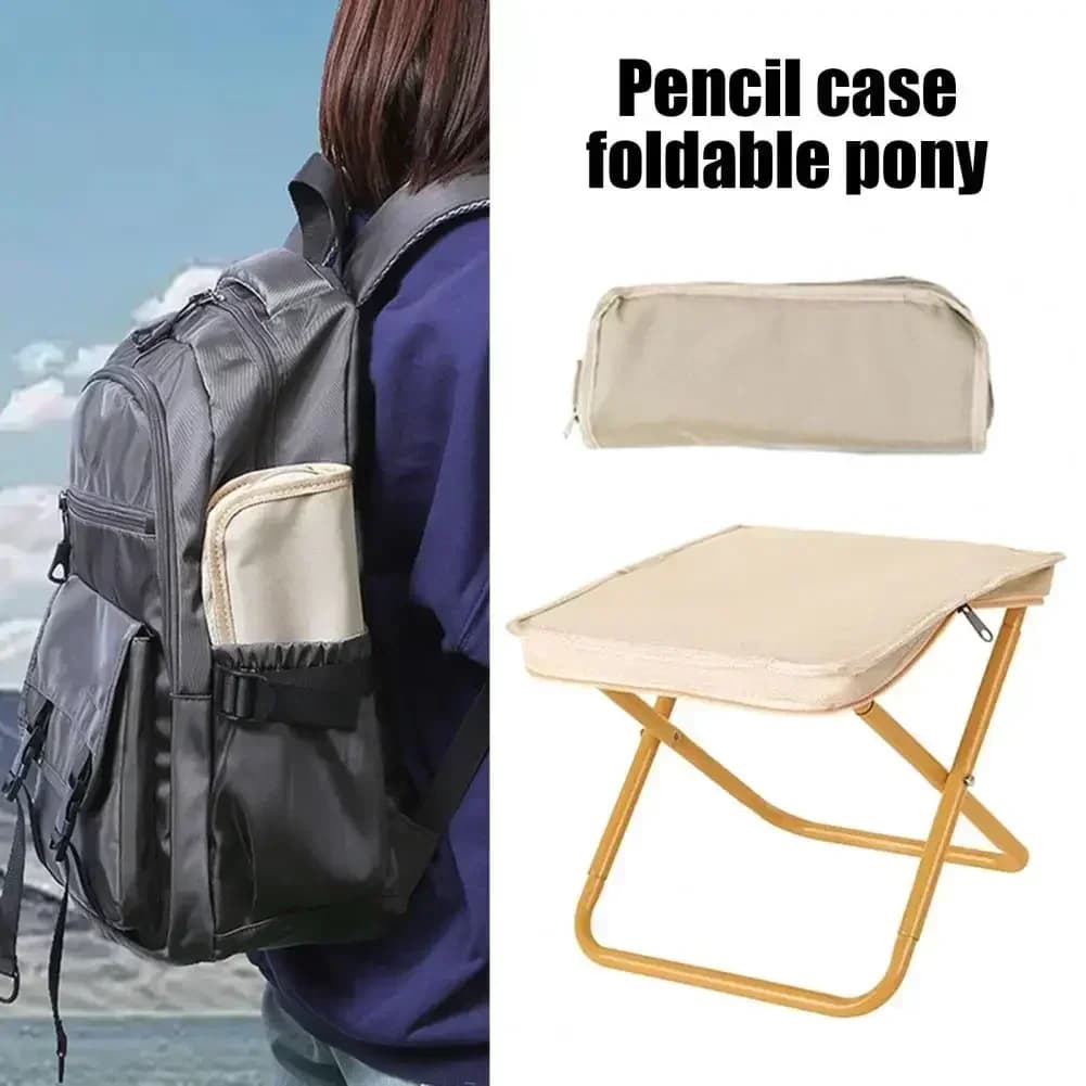 Tabouret pliant ultraléger 2025 avec sac - Siège pliant acier carbone pour randonnée pêche