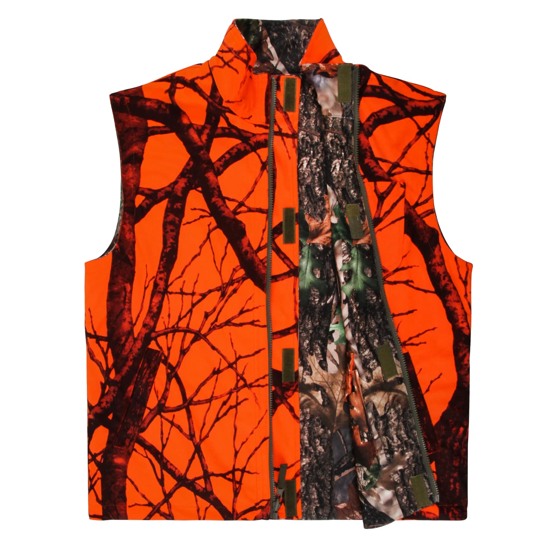 Veste de chasse camouflage orange GUGULUZA - Veste polaire pêche randonnée sans manches