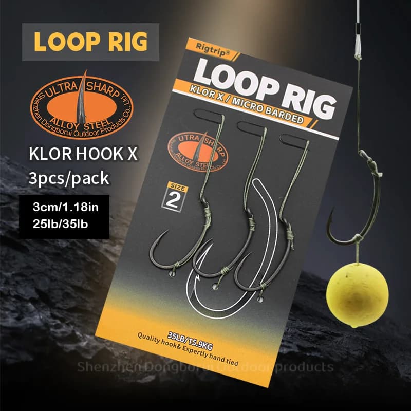 Sections combi rig prêtes à l'emploi 35LB avec hameçons souples tailles 2-8 pour pêche carp