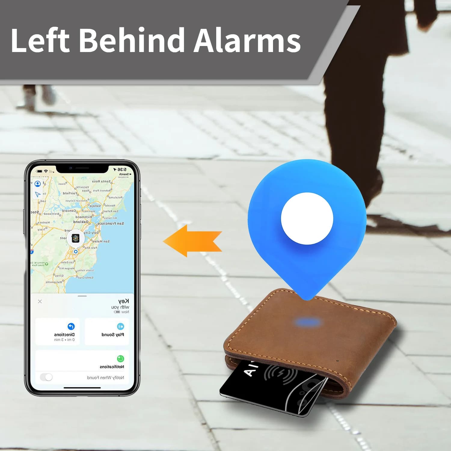 Carte tracker fine rechargeable iOS - Compatible Apple Find My pour équipement de pêche Apple