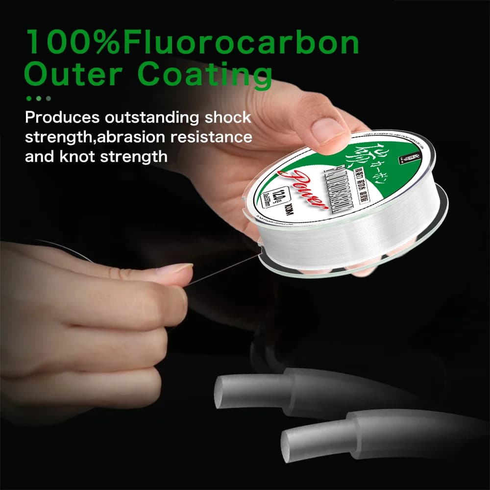 Ligne de pêche fluorocarbone 100% ZUKIBO 50m-100m - Extra résistante pour carpe - Leader japonais 2-85lb