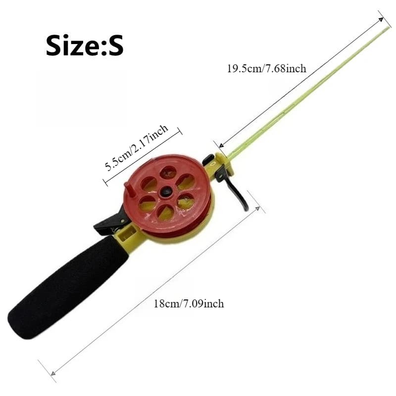 Canne à pêche glace avec moulinet combo - Mini canne pour truite, perche et brochet en hiver